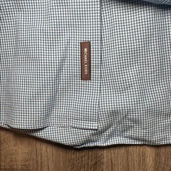 Michael Michael Kors Gingham Tailored Double Pocket Long Sleeve Button Down - XL - Picture 7 of 8
